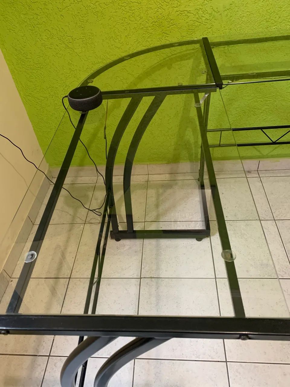 Mesa em L industrial com vidro temperado - Foto 4
