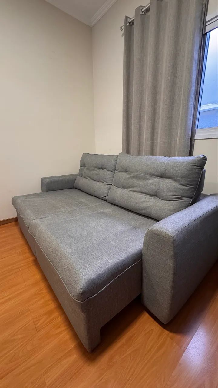 Sofá Retrátil Cinza - Foto 4