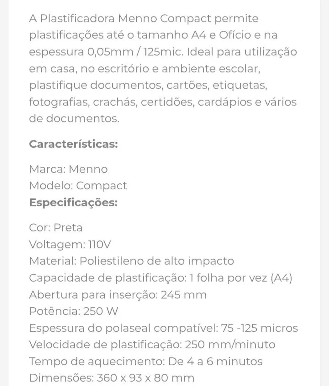 Laminadora e Plastificadora compact A4 _ Menno - Foto 2