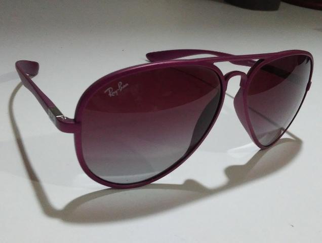 Óculos De Sol Importado Ray-Ban Aviator Liteforce RB4180 Roxo - Foto 6