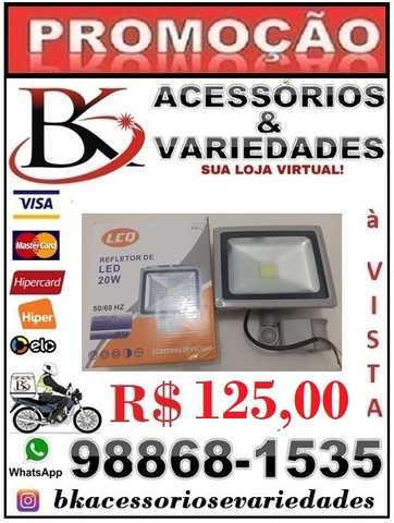 Refletor Holofote de LED 20W Lcq Led Branco IP66 - (Loja BK Variedades) Promoção