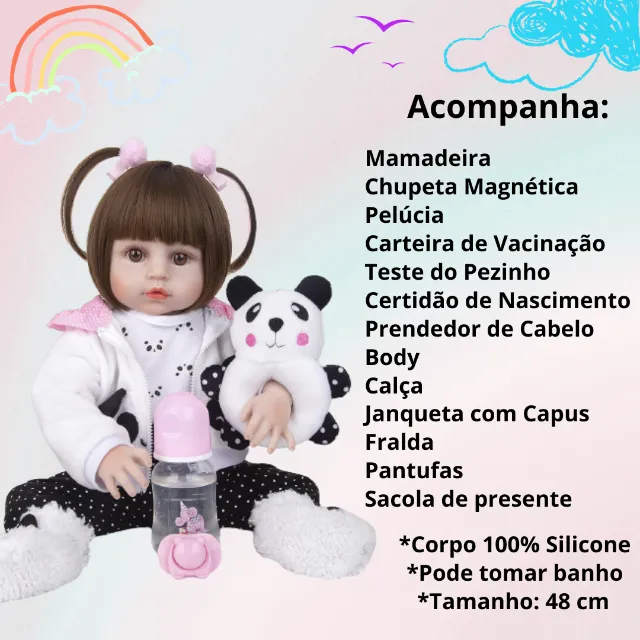 Bonene Bebe Reborn Menino 48cm Corpo De Silicone Pode Tomar Banho Enviar do  Brasil - AliExpress