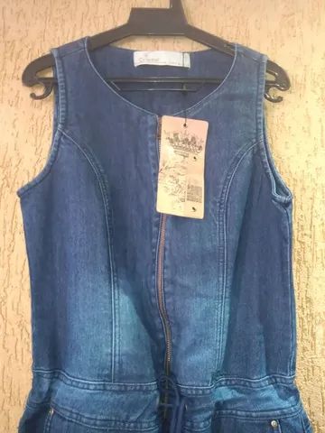 Macacão feminino jeans -Crissol<br> - Foto 5