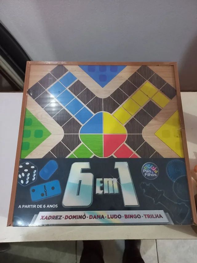 Jogo De Tabuleiro 6 Em 1 Jogo Dama Ludo Bingo Domino Xadrez