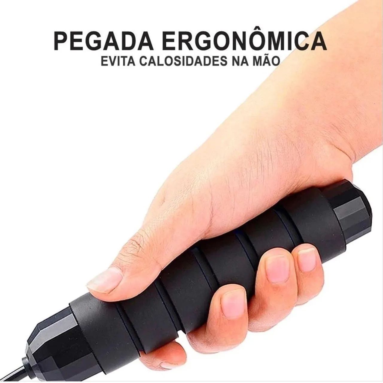 Corda De Pular Profissional em Borracha Jump ginástica com rolamento - Foto 5