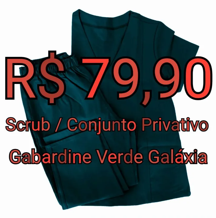 Scrub / Conjunto Privado - Gabardine Verde Galáxia