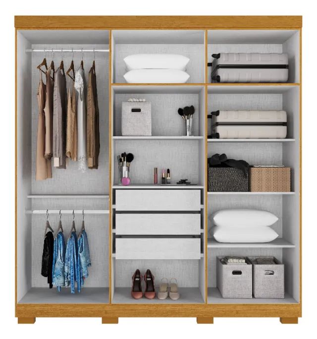 Guarda-Roupa de Casal com 6 Portas de Bater Átaga - Foto 5
