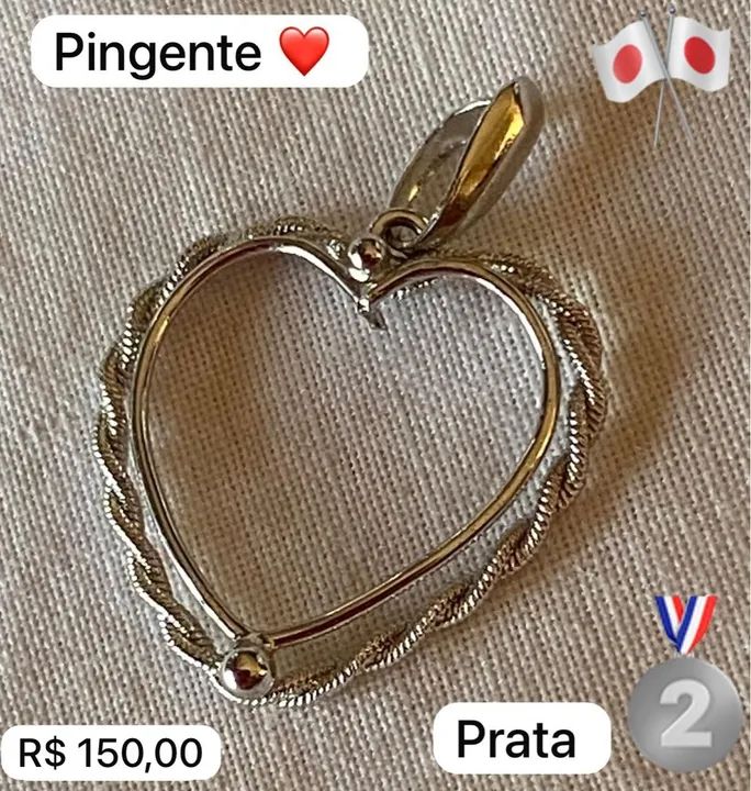 Pingente coracao prata
