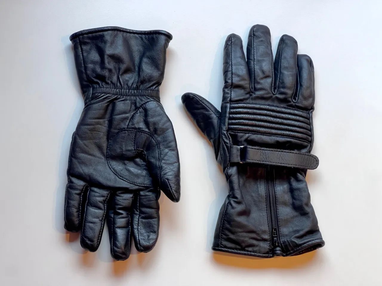 Luva de Moto Cano Longo de Couro Preto - P - Foto 3