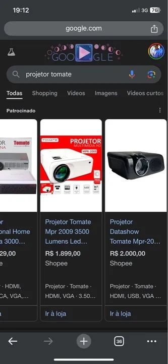 Projetor Tomate Mpr 2009 3500 Lumens Led Full HD