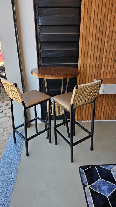 Banqueta Madri Bistrô Gourmet Bar ou Bancada Com Tela Ratan Direto da Fábrica - Foto 3