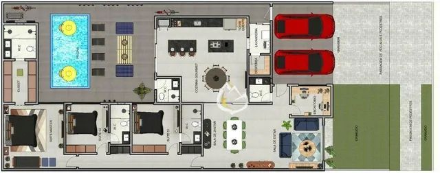 Casa com 3 dormitórios à venda, 222 m² por R$ 1.990.000,00 - Santorini Residencial Club -  - Foto 4