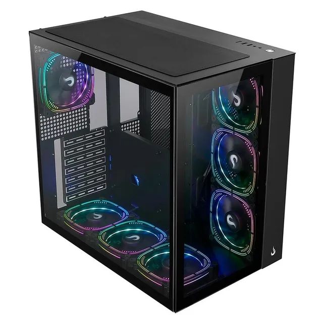 Gabinete Gamer Rise Mode Galaxy Glass Standard, Mid Tower, ARGB, ATX,10x Cooler Fan, Preto - Foto 2