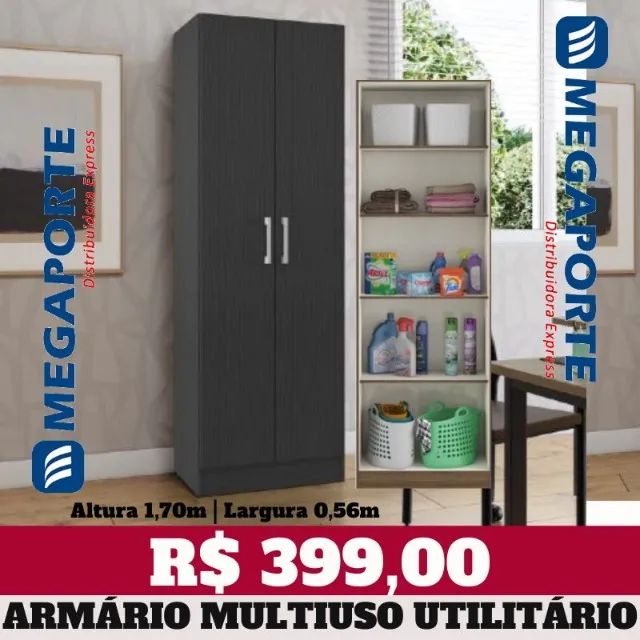 Armário Escritório Utilitário 2 Portas (Novo) Entrega Grátis!  
