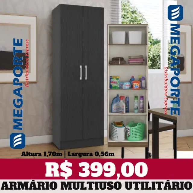 Armário Escritório Utilitário 2 Portas (Novo) Entrega Grátis!