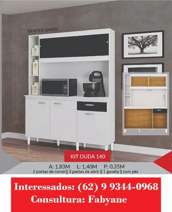 Armario de Cozinha kit duda 140 - Foto 4
