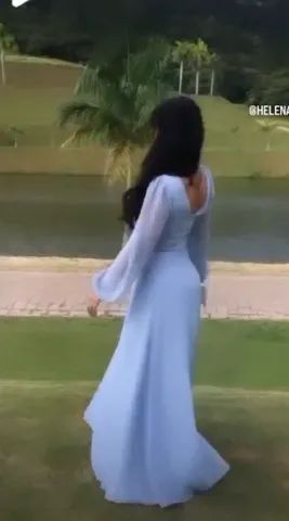 Vestido azul longo Dot 