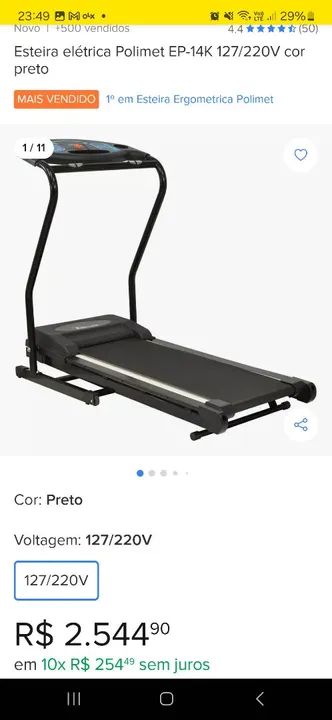 Esteira elétrica com porta copo em perfeito estado - Foto 5