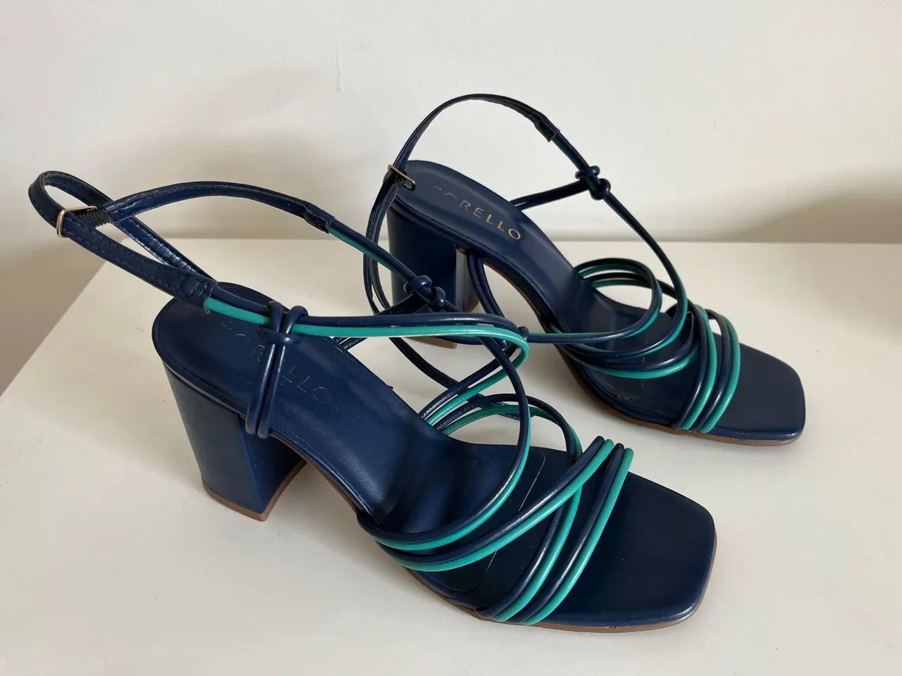 Sandália Corello Azul Marinho com detalhes turquesa 36 - Foto 2