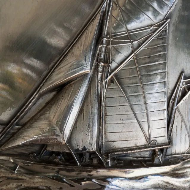 Lindo quadro representando um veleiro troféu de regata 1948 - Foto 5