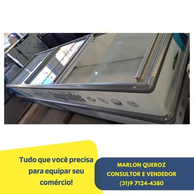 Ilha de Congelados Vidro Reto com Termostato Nova