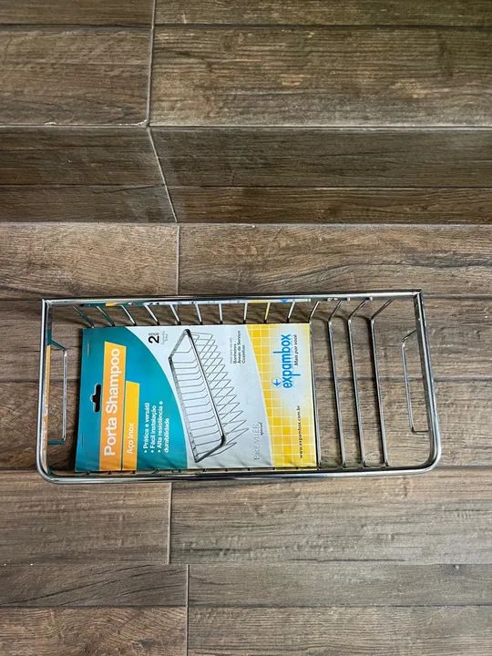 Porta shampoo retangular em inox 