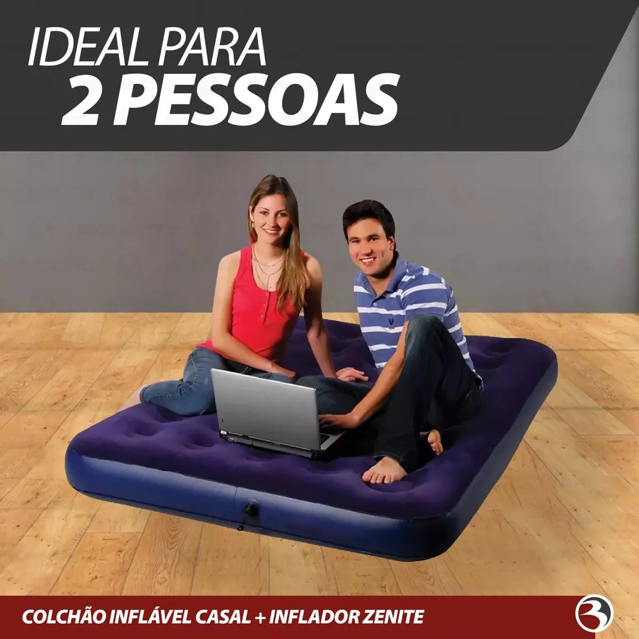 Colchão colchonete Inflável Casal + Inflavel mor - Ideal para 2 Pessoas!