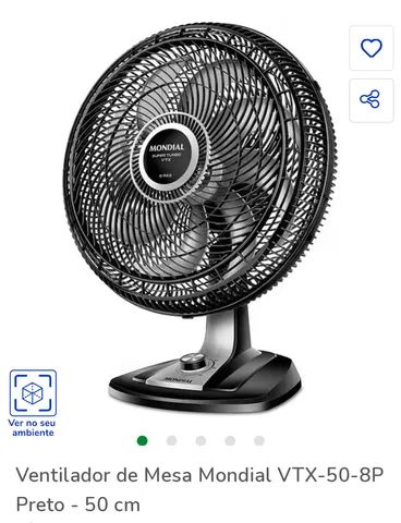 Ventilador de mesa mondial super turbo 8 pás vtx40 110v