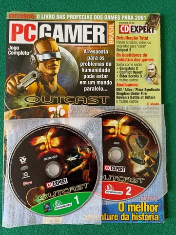 Jogo PC antigo - CD Rom - Outcas e Revista PC Gamer