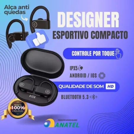 Fone De Ouvido Sem Fio Esportivo Via Bluetooth Para iPhone AGold FN-B21 - Até 15h - Foto 2