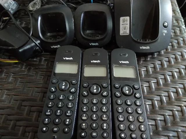 Lote 3 telefones sem fio + base VTech - Foto 2