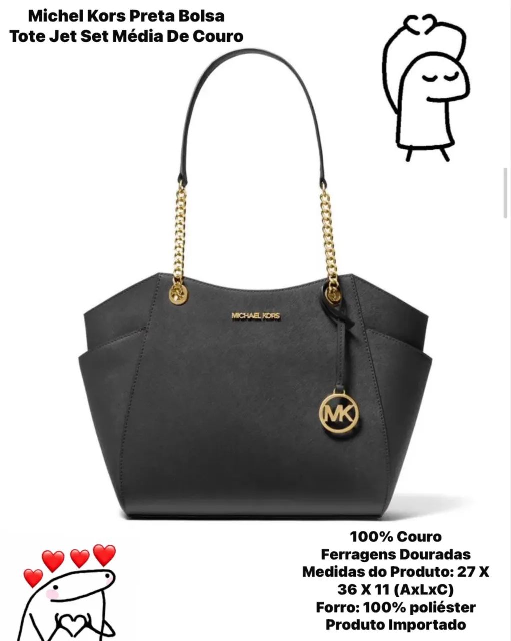 Bolsa Michel kors em couro preto  - Foto 2