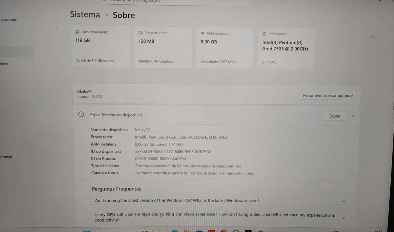 Notebook Dell 64302734183427123