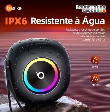 Caixa de Som Estéreo Sem Fio 30w - Basike - IPX6 Resistencia a água Tempo em Música: 6-8 h - Foto 2