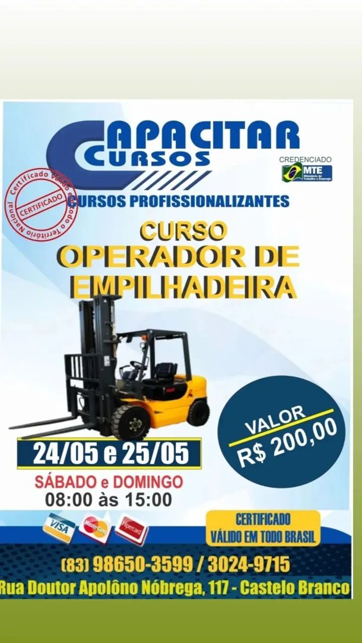 Curso Operador de Empilhadeira 