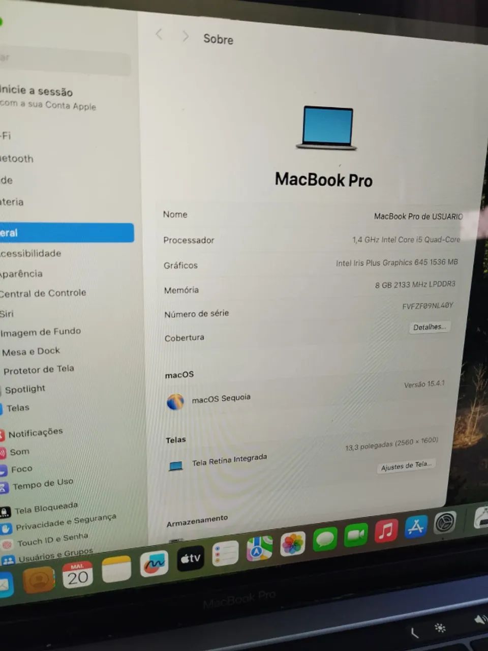  MacBook Pro A2159 , i5, 8gb Mem, SSD 120gb *Entrego*Parcelo - Foto 3