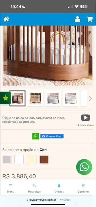 Berço Oval de Madeira com Protetor de Berço - Foto 3