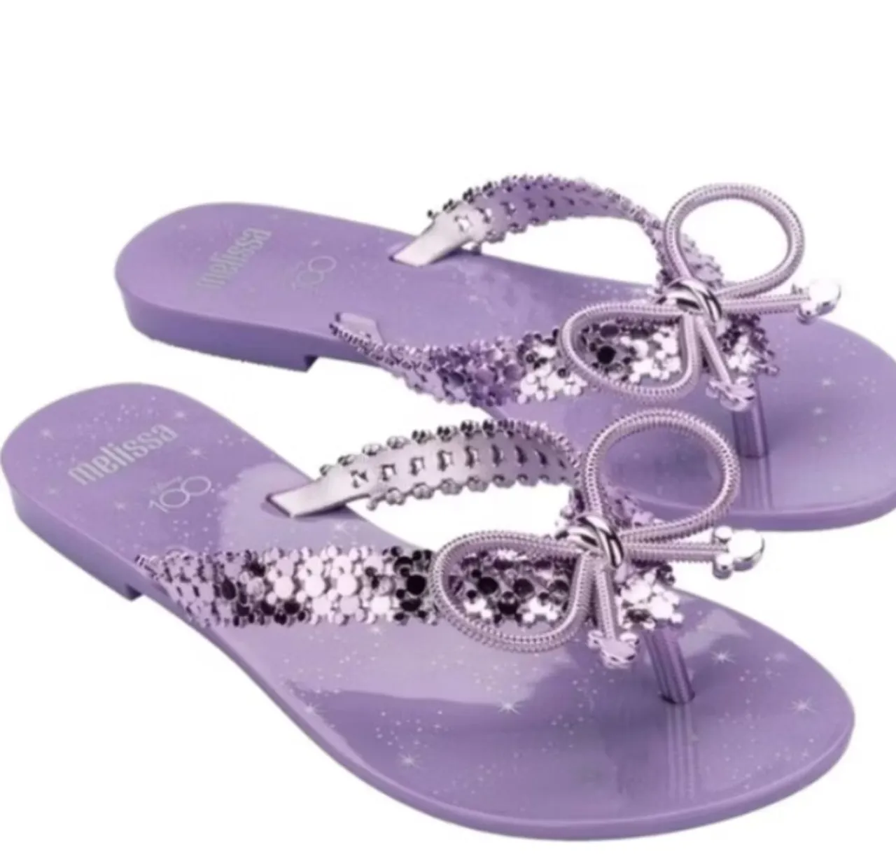 Sandália Chinelo Melissa Infantil Laço Glitter tam 30