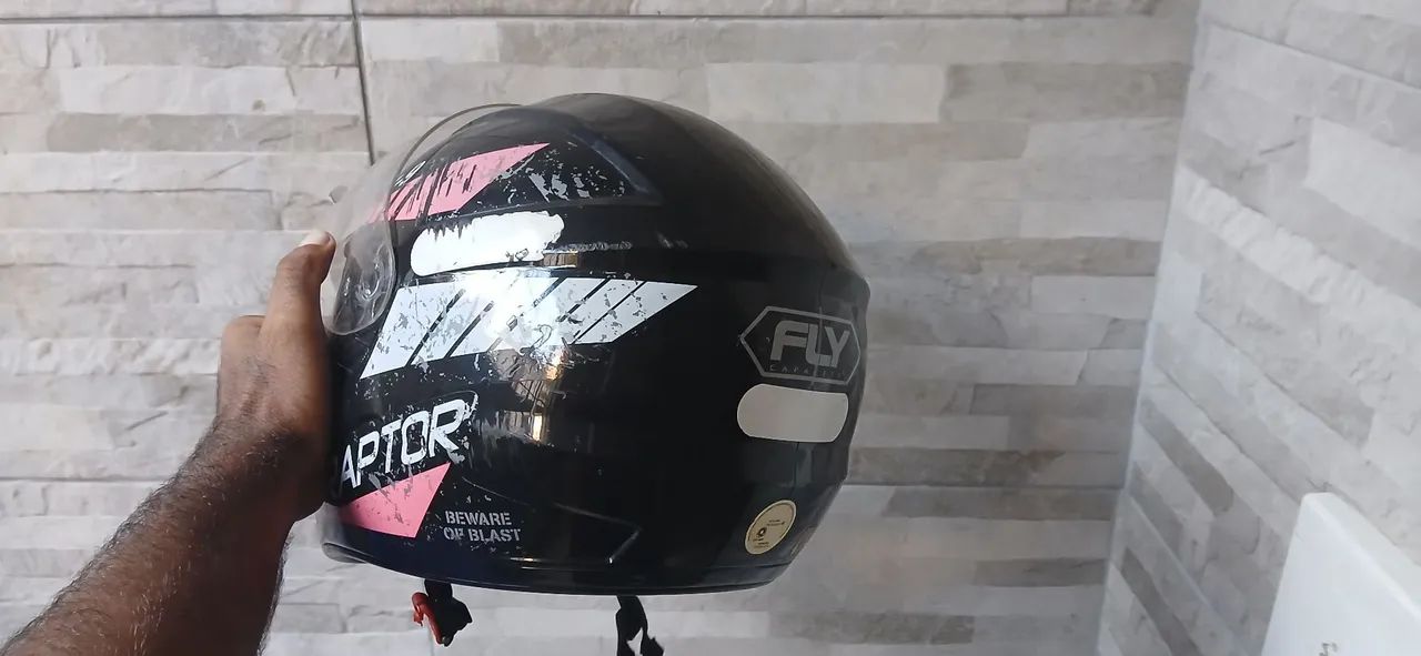 Capacete Moto Fly Raptor Preto - Foto 2
