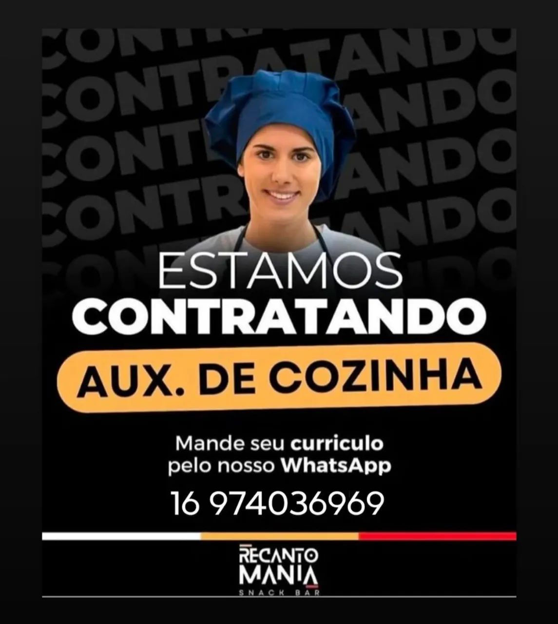 Auxiliar de Cozinha - Recanto Mania