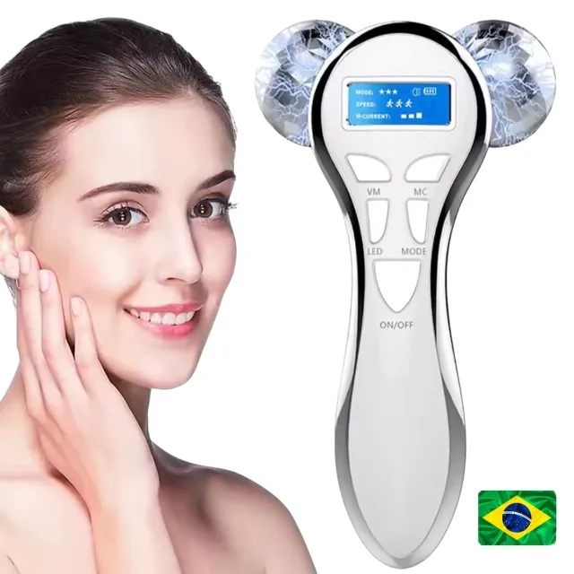 Rollo Massageador Facial Microcorrente 4D