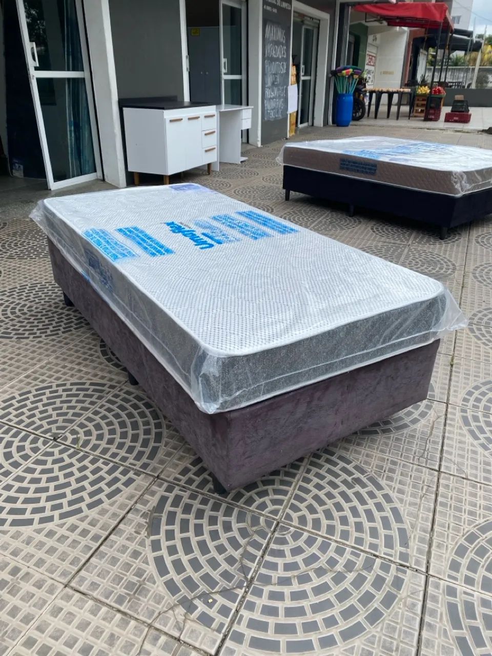 Conjunto box de solteiro mola ensacada novo  - Foto 2