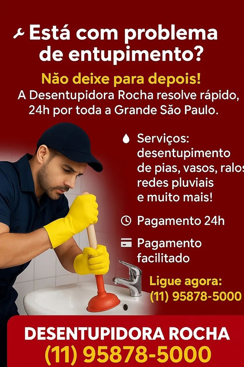 Desentupidora em São Paulo 24horas