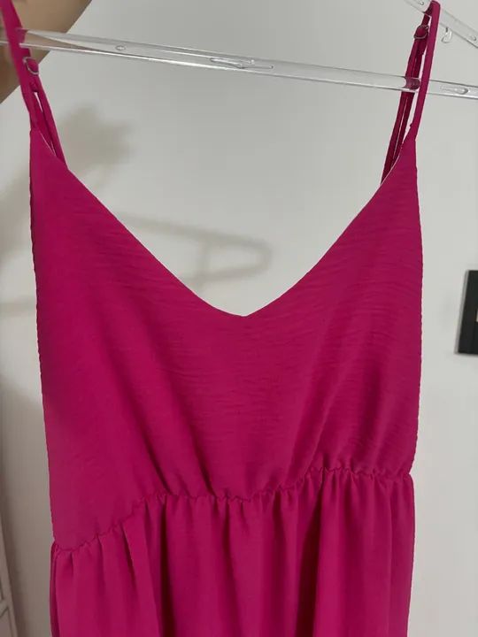 Vestido longo rosa pink com fenda - Foto 4