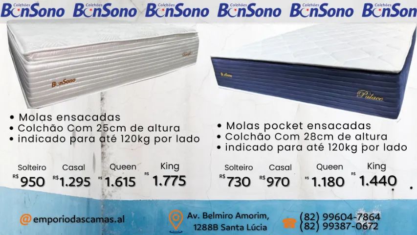 Colchão BonSono molas ou espuma colchões solteiro casal Queen King 