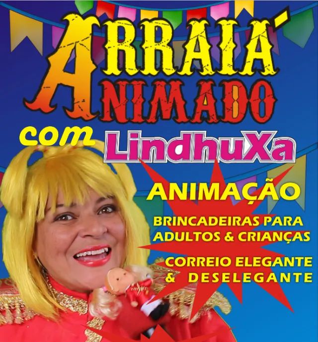 Animação de Arraiá Festa Junina com personagens e Trio de Forró