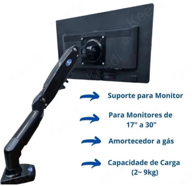 Suporte P/Monitor Articulado Ajuste Pistão a gás Vesa NOVO