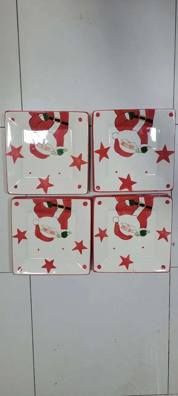 Jogo de pratos natalinos com tema Papai Noel - Foto 3