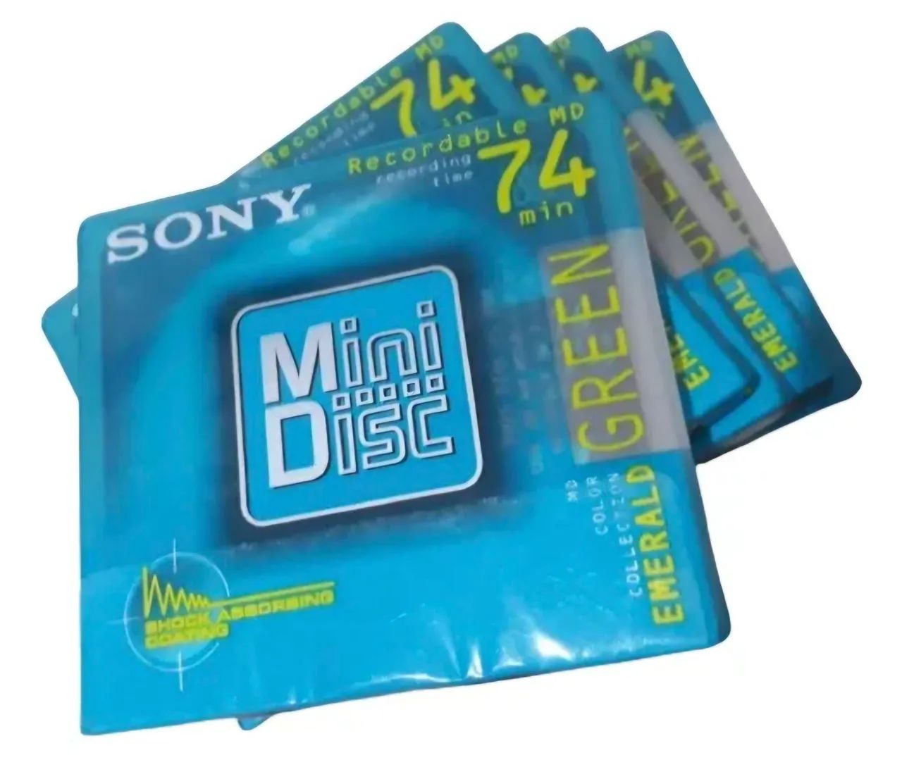 5 MD's MINI DISC SONY  EMERALD GREEN 74minutos NOVOS LACRADOS :)