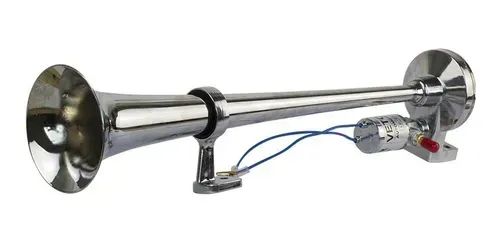 Buzina Metal Cromada Bi-volt 45cm Com Solenóide  - Foto 3